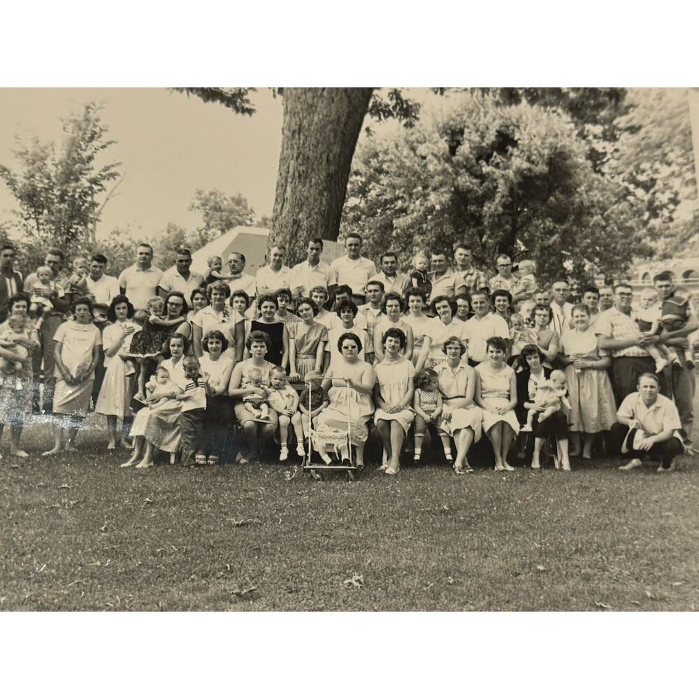 Vintage Large Family Group Ancestor Photo Portrait Olney Illinois Alfeld Studio